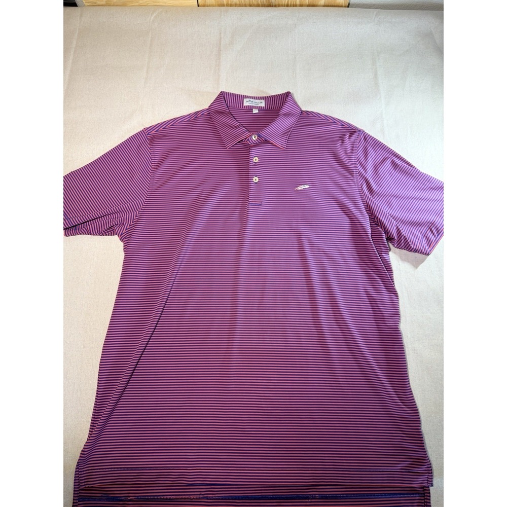 Peter Millar Men's Golf Polo Size XL Pink And Navy